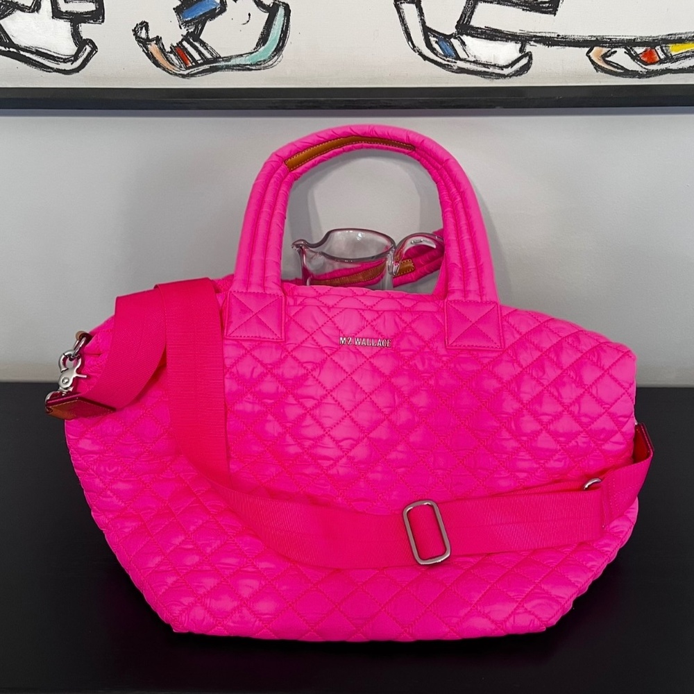 Mz Wallace Medium Sutton Deluxe Tote in Neon Pink